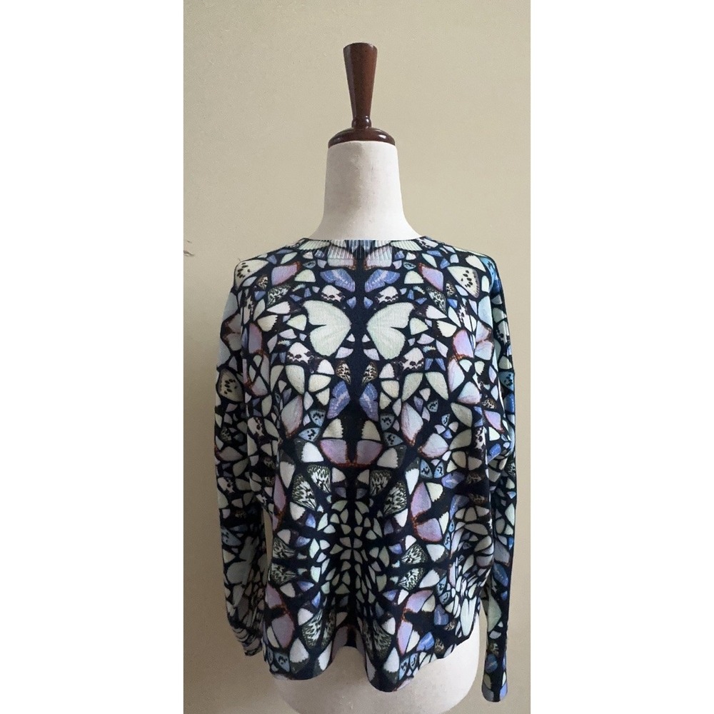 TED BAKER Blue Print Maraly Sweater Top Size 1/S